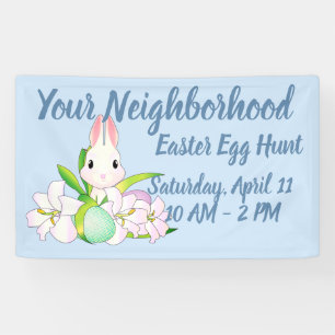 Easter Lilies & Sweet Bunnies Banner