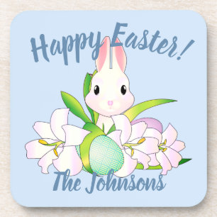 Easter Lilies & Sweet Bunnies Coaster