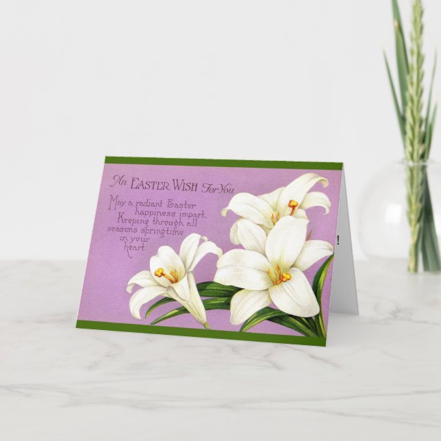 Easter Lilies Vintage Easter Card (Front)