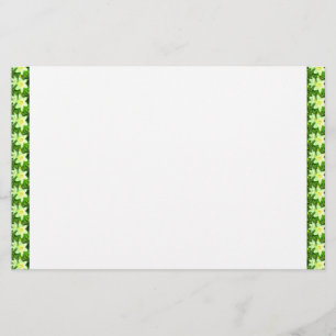 Easter Lily Border  White Background Stationery