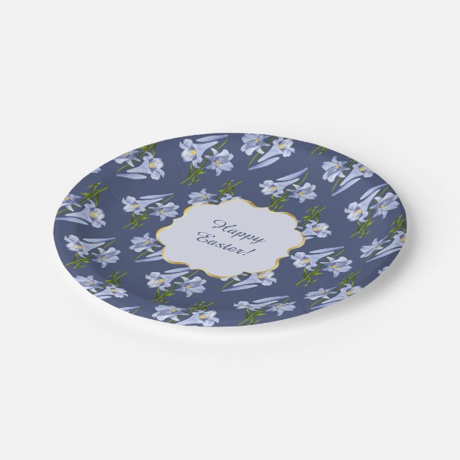 Easter Lily Bouquet Paper Plate (Angled)