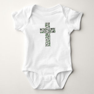 Easter Lily Cross - He is Risen! Baby Bodysuit