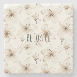 Easter Lily Flowers Joyful Stone Coaster