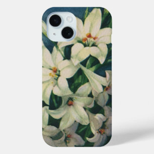 Easter Lily Flowers, Vintage Easter Lilies iPhone 15 Case