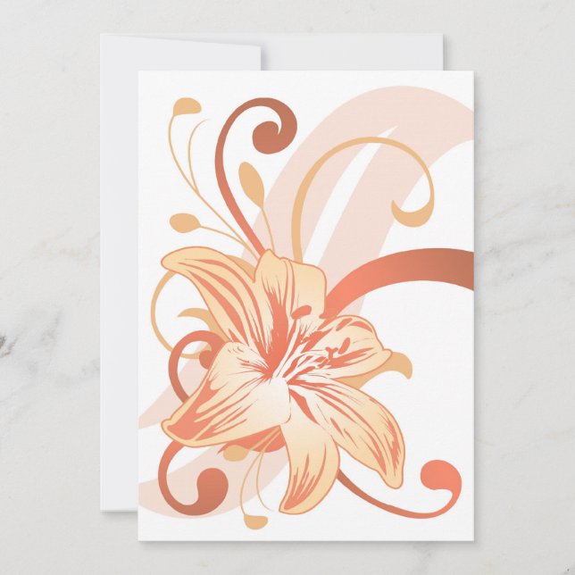 Easter Lily In Orange Invitation (Front)