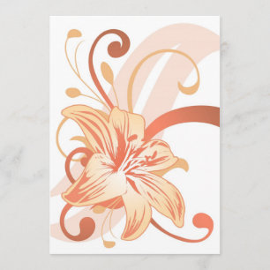 Easter Lily In Orange Invitation