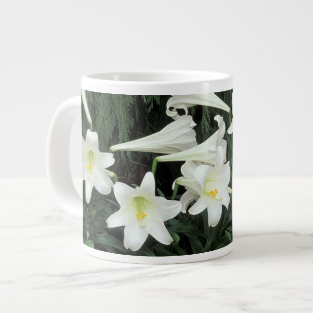 Easter Lily (Lilium regale) Large Coffee Mug (Front Left)