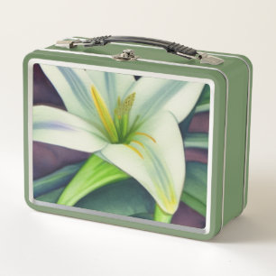 Easter Lily Metal Lunch Box