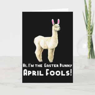 Easter Llama Funny April Fools Easter Bunny T Shir Card