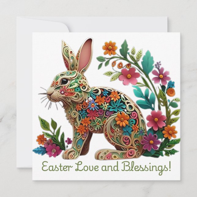 Easter Love and Blessings Holiday Card (Front)