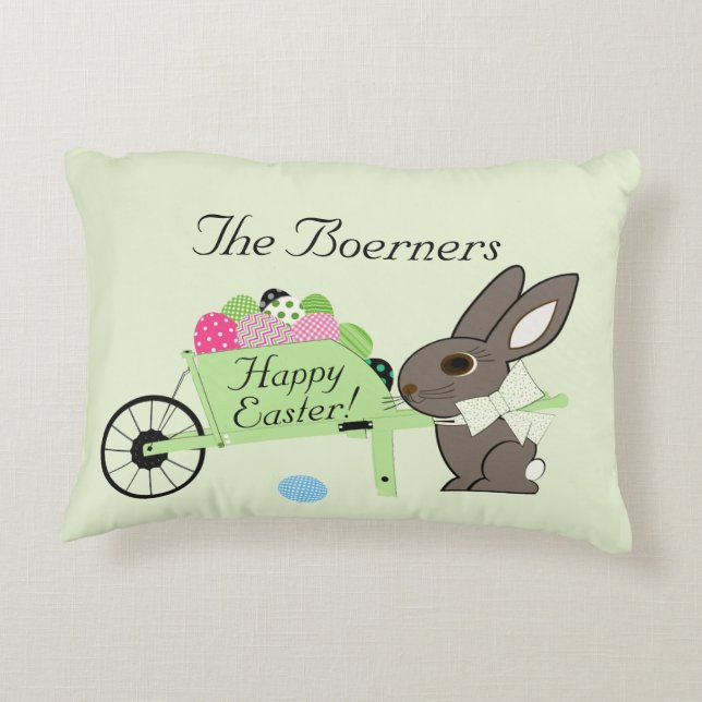 Easter Lumbar Light Green Accent Pillow (Back)