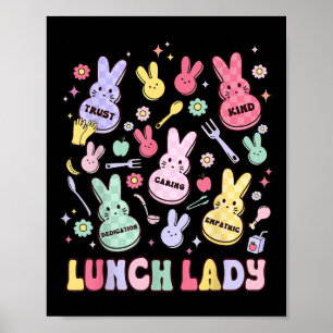 Easter Lunch Lady Squad Retro School Cafeteria Gro Poster