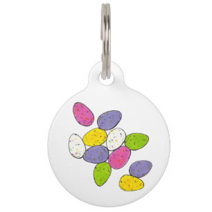 Easter Malted Milk Speckled Egg Candy Purple Pink Pet Tag