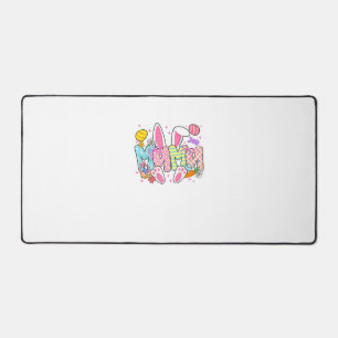 Easter Mama Bunny Ears Coquette Bow Easter Rabbit  Desk Mat
