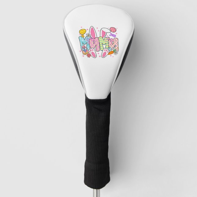 Easter Mama Bunny Ears Coquette Bow Easter Rabbit  Golf Head Cover (Front)