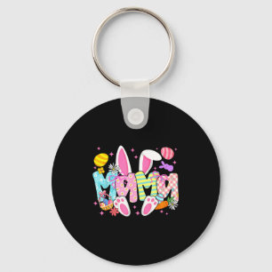 Easter mama bunny ears coquette bow easter rabbit key ring