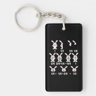 Easter Math Teacher Bunny Fractions Funny Rabbit Key Ring