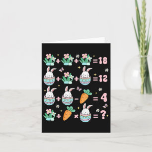 Easter Math Teacher Bunny Fractions Funny Rabbit M Card