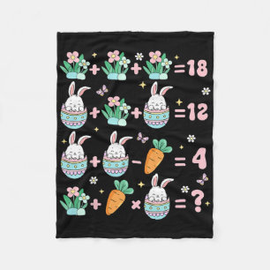 Easter Math Teacher Bunny Fractions Funny Rabbit M Fleece Blanket