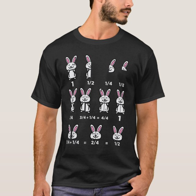 Easter Math Teacher Bunny Fractions Funny Rabbit M T-Shirt (Front)