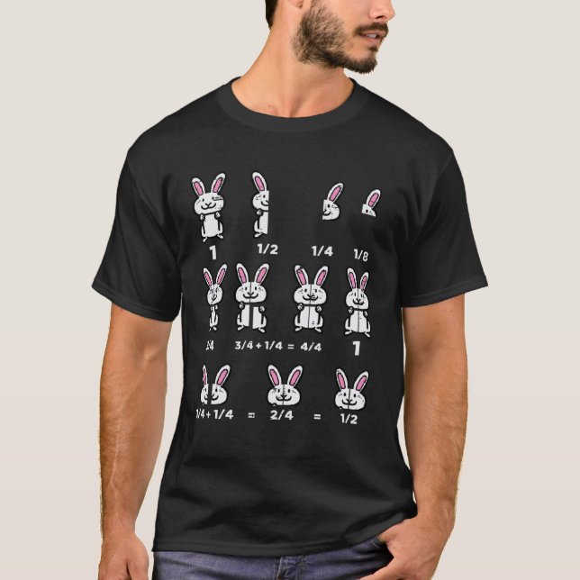Easter Math Teacher Bunny Fractions  Rabbit Men Wo T-Shirt (Front)