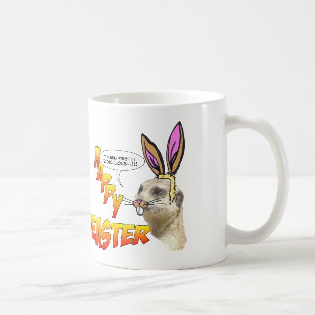 Easter Meerkat Mug Customisable (Right)
