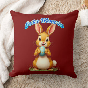 Easter Memories – Cute Bunny Illustration almofada Cushion