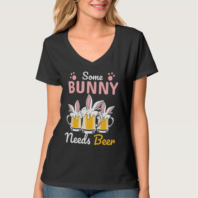 Easter Men Some Bunny Needs Beer Easter Day T-Shirt (Front)