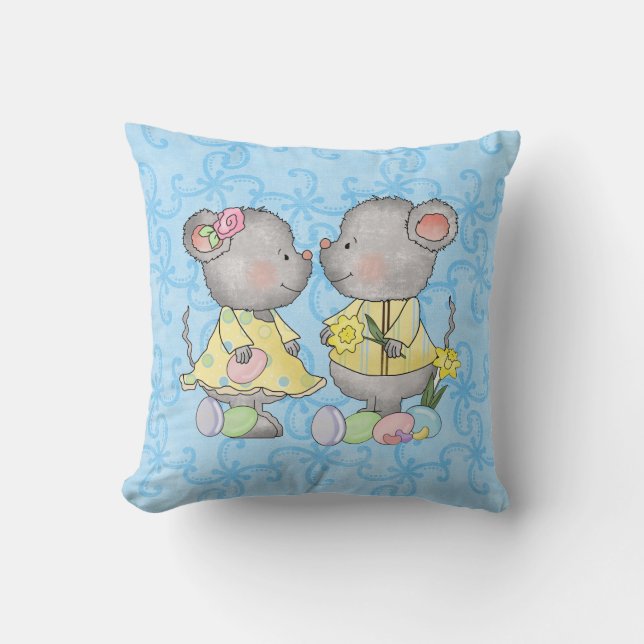 Easter Mice Pillow (Front)