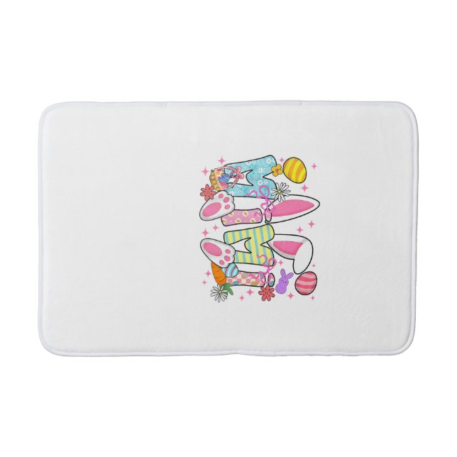 Easter Mimi Bunny Ears Coquette Bow Easter Rabbit  Bath Mat (Front)