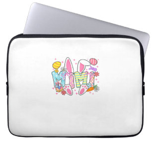 Easter Mimi Bunny Ears Coquette Bow Easter Rabbit  Laptop Sleeve