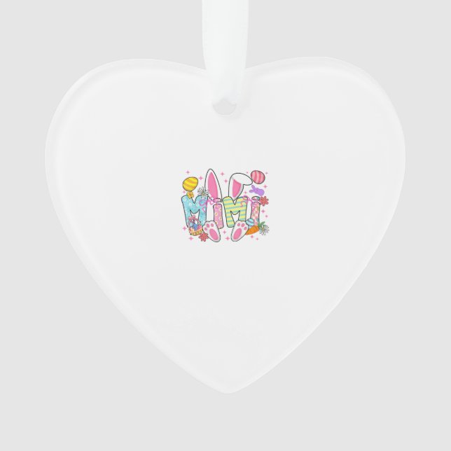 Easter Mimi Bunny Ears Coquette Bow Easter Rabbit  Ornament (Front)