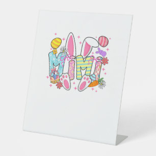 Easter Mimi Bunny Ears Coquette Bow Easter Rabbit  Pedestal Sign