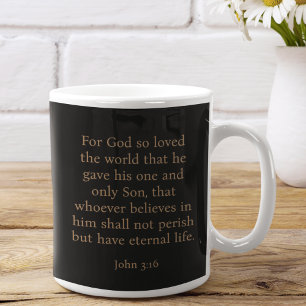 Easter minimalist modern monogram John 3:16 black Coffee Mug