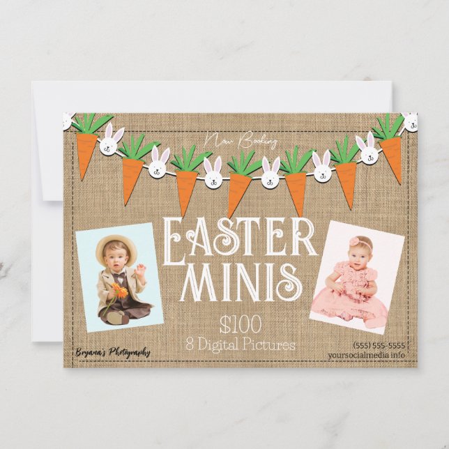 Easter Minis Mini Photography Session Flyer  Invitation (Front)