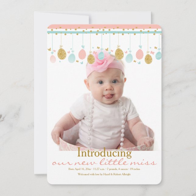 Easter Mobile Photo Birth Announcement (Front)