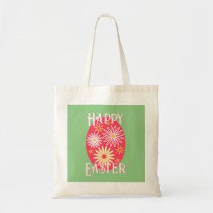 Easter Modern Floral Easter Egg Tote Bag