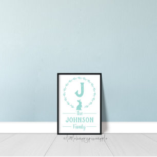 Easter Monogram Family Name Print