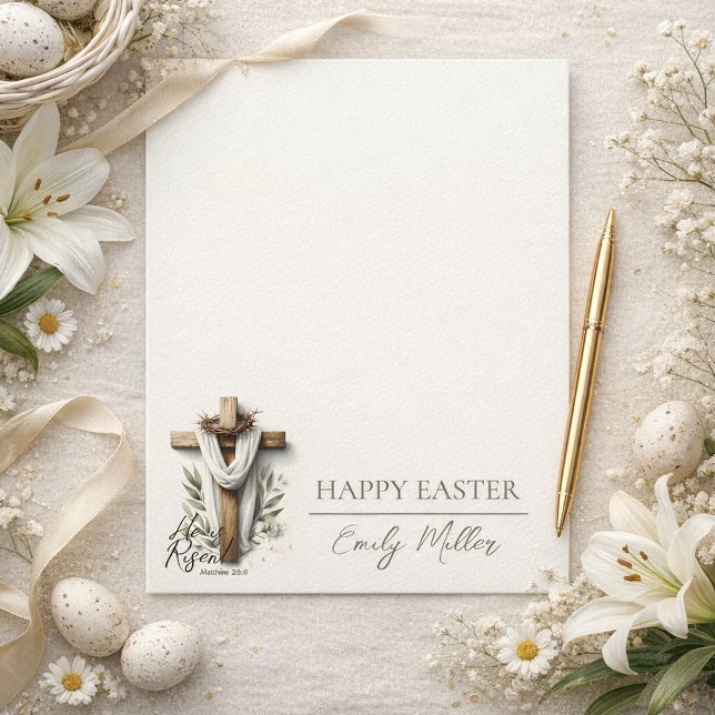 Easter Morning Cross with Crown of Thorns  Stationery (Creator Uploaded)