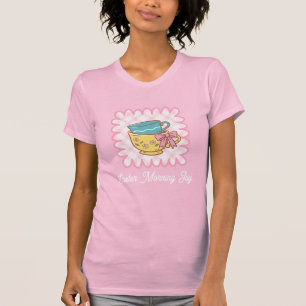 Easter Morning Joy Teacups Cute Gingham  T-Shirt