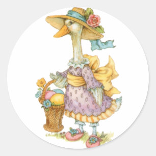 Easter Mother Goose Classic Round Sticker