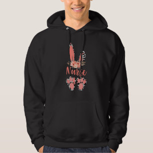 Easter Mothers Day Nurse Leopard Bunny Rabbit Flor Hoodie