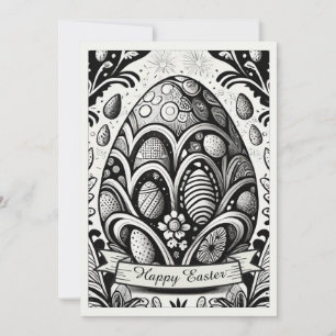 Easter Motif B/W Cartoon with Easter Eggs 10756