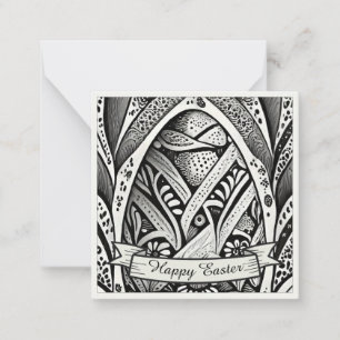 Easter motif b/w cartoon with Easter eggs 26006 Card