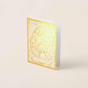 Easter motif b/w cartoon with Easter eggs 52158 Foil Card
