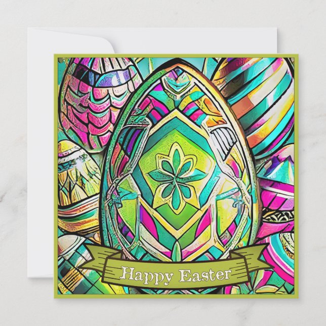 Easter Motif Coloured Cartoon with Easter Eggs 135 (Front)