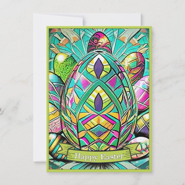 Easter Motif Coloured Cartoon with Easter Eggs 907 (Front)