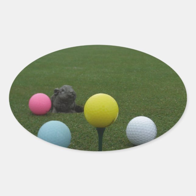 Easter mountain golf course oval sticker (Front)