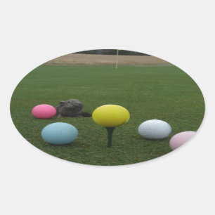 Easter mountain golf course oval sticker