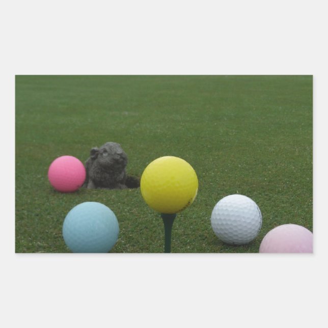 Easter mountain golf course rectangular sticker (Front)